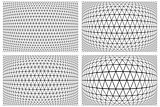  3D latticed patterns set. 