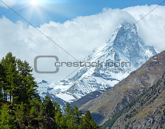 Summer Matterhorn mountain (Alps) 