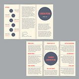 Tri-fold flyer brochure with dots and options