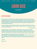 Modern cover letter cv resume in turquoise red colors