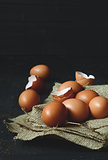 Chicken eggs on the table