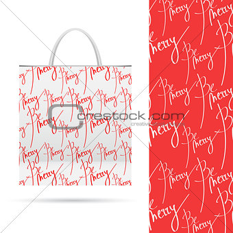 Holiday pattern over paper package