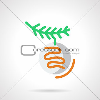 Xmas ball with branch simple line vector icon