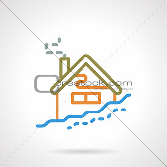 Simple color line winter house vector icon