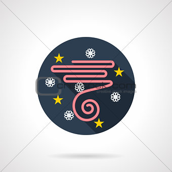 Blue round vector icon for festive serpentine