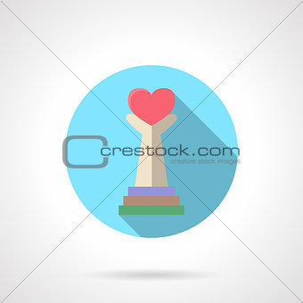 Volunteer support round flat color vector icon