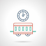 Railway station flat color line vector icon