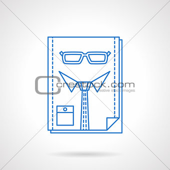 Headhunter blue flat line abstract vector icon