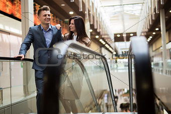 Couple in a shopping center