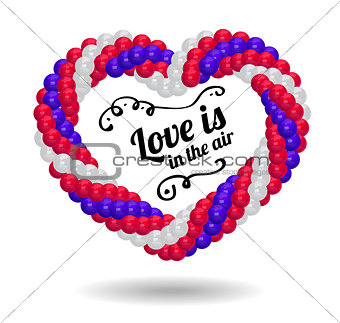 Heart made from balloons for the wedding ceremony.