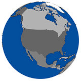 north America on Earth political map