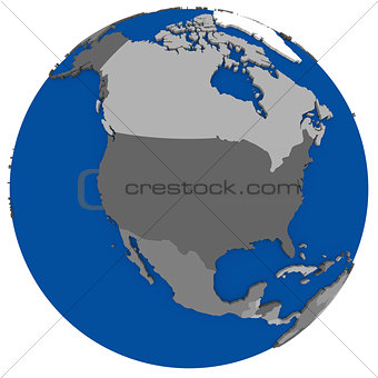 north America on Earth political map