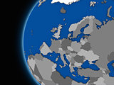 European continent on political Earth