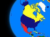 north american continent on political Earth