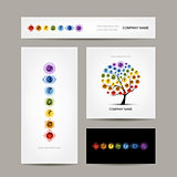 Business cards design, seven main chakras