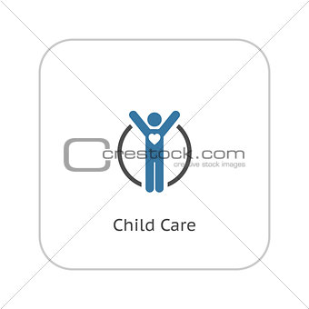 Child Care Icon. Flat Design.