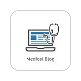 Medical Blog Icon. Flat Design.