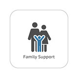 Family Support Icon. Flat Design.