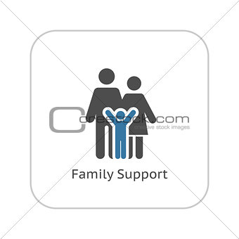 Family Support Icon. Flat Design.