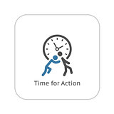 Time for Action Icon. Flat Design.