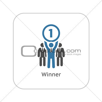 Winner Icon. Business Concept. Flat Design.