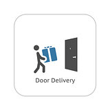 Door Delivery Icon. Flat Design.