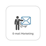 Email Marketing Icon. Flat Design.