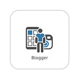 Blogger Icon. Flat Design.