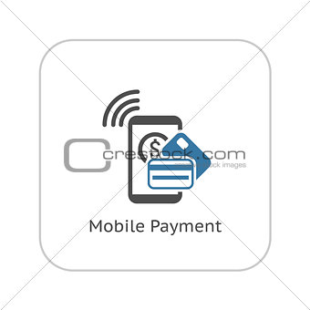 Mobile Payment  Icon. Flat Design.