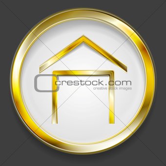 Concept golden house symbol logo