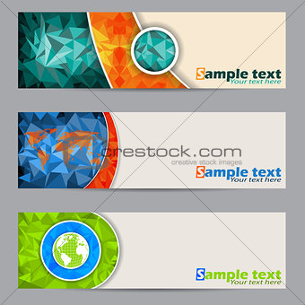 Cool banners with abstract geometrci shapes