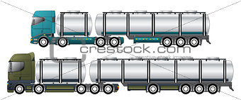 Commercial tankers with dromedary tractors