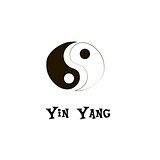 Buddhist symbol of yin yang. Chinese symbol