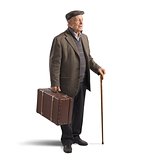 Old man with suitcase