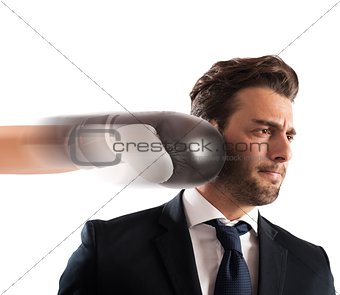 Punched businessman