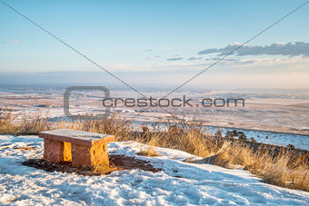 sandstone bench in Colorado foothills