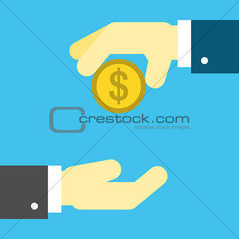 Hands with Penny Icon