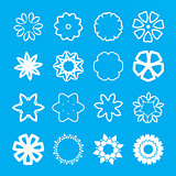 Flower on blurred background. Vector illustration. Flat style icons.