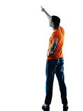 man standing Rear View Pointing isolated