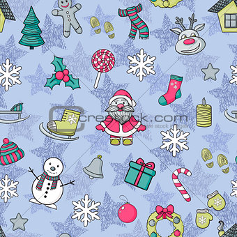 Vector  Happy New Year and Merry Christmas pattern