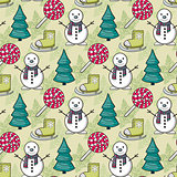 Christmas pattern with snowman