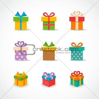Vector Gift box colorful icons