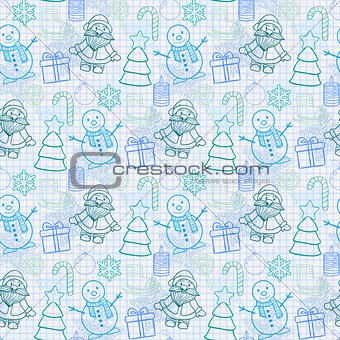 Holiday pattern in blue tones