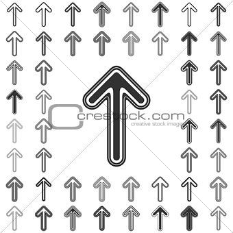 Line arrow icon design set
