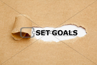 Set Goals Torn Paper Concept