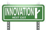 Innovation green sign board isolated