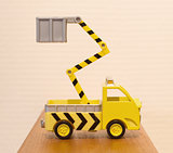 Old toy emergency truck isolated