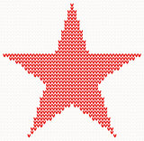 Christmas Knitted background with star.