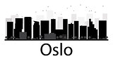 Oslo City skyline black and white silhouette