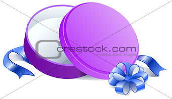 Purple Round open gift box